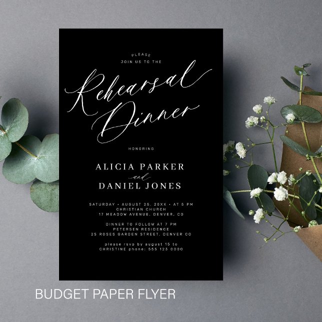 Budget elegant wedding rehearsal dinner invitation flyer (Creator Uploaded)