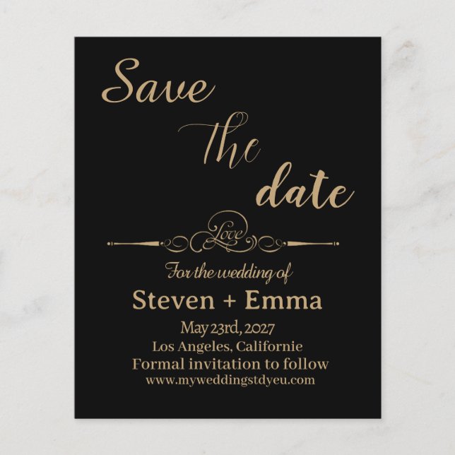 Budget elegant Wedding Save the Date invitations Flyer (Front)