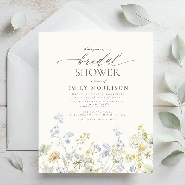 Budget Elegant Wildflower Bridal Shower Invitation (Creator Uploaded)