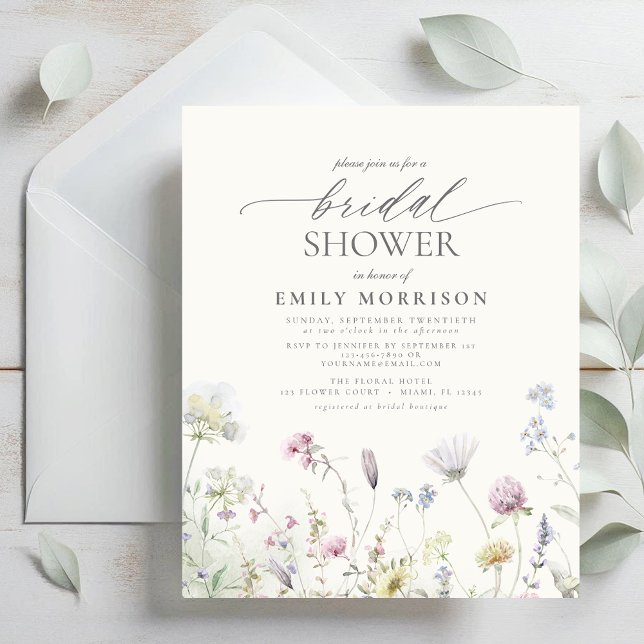 Budget Elegant Wildflower Bridal Shower Invitation (Creator Uploaded)