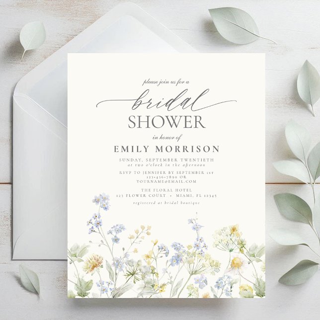Budget Elegant Wildflower Bridal Shower Invitation (Creator Uploaded)