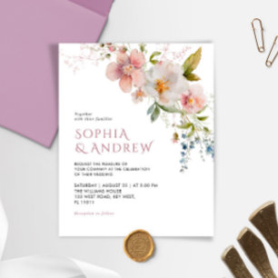 Budget Elegant Wildflowers Wedding Invitation