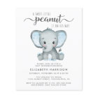 Budget Elephant Blue Baby Boy Shower Invitation