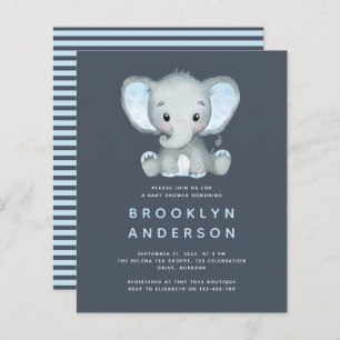 BUDGET Elephant Boy Baby Shower Invitation