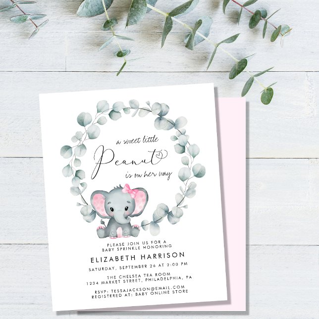 Budget Elephant Eucalyptus Girl Sprinkle Invite (Creator Uploaded)