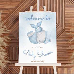 Budget elephant theme baby shower welcome sign