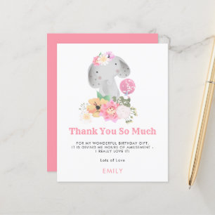 Budget Elephant Young Child Thank You Paper Sheet