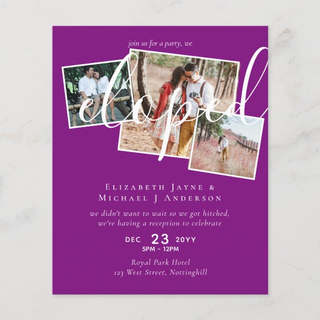 BUDGET Elopement Invitations PHOTO Collage (Front)