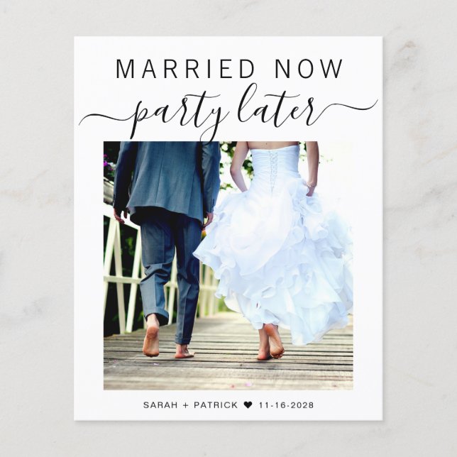 Budget Elopement Photo Wedding Announcement (Front)