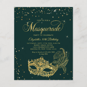 BUDGET Emerald Gold Masquerade Birthday Photo