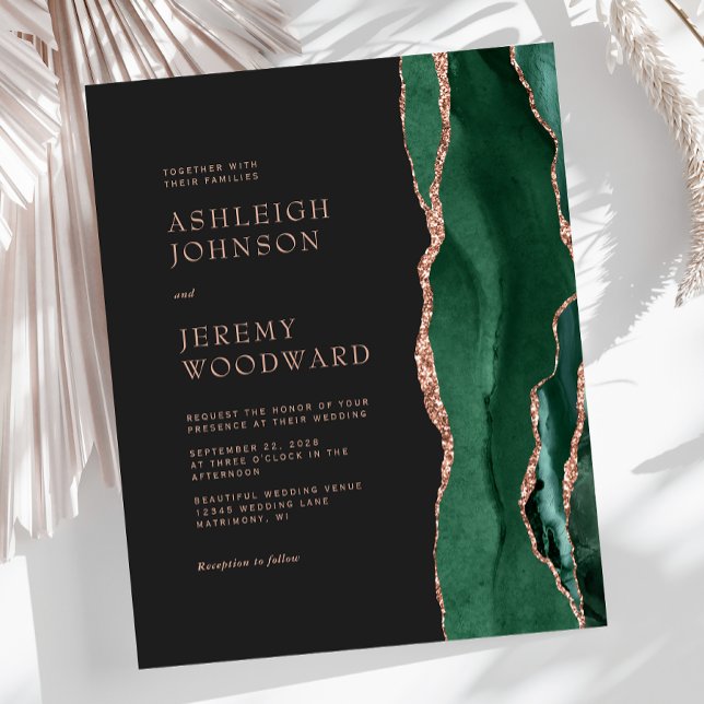 Budget Emerald Green Agate Rose Gold Wedding (Creator Uploaded)