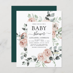 Budget Emerald Green Baby Shower Floral