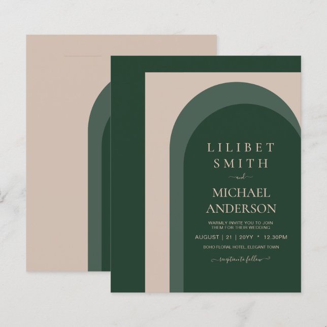 BUDGET Emerald Green Bold Wedding (Front/Back)