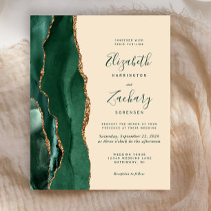 Budget Emerald Green Gold Agate Champagne Wedding