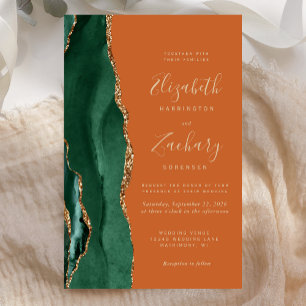 Budget Emerald Green Gold Agate Rust Wedding