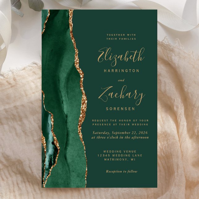 Budget Emerald Green Gold Agate Wedding (Creator Uploaded)
