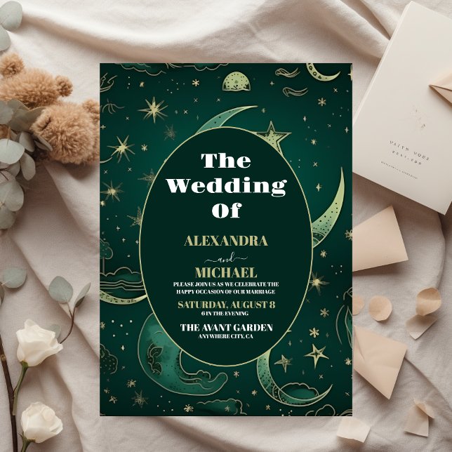 Budget Emerald Green Gold Celestial  Wedding (Creator Uploaded)