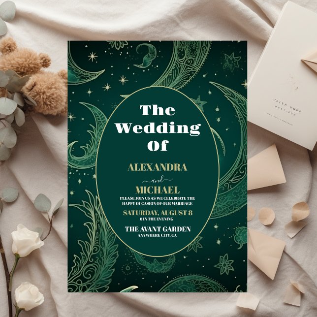 Budget Emerald Green Gold Celestial  Wedding (Creator Uploaded)