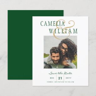 BUDGET Emerald Green Gold PHOTO Save the Date