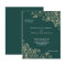 Budget Emerald Green Gold Swirl Wedding Invitation