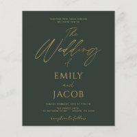 Budget Emerald Green Gold Wedding Modern