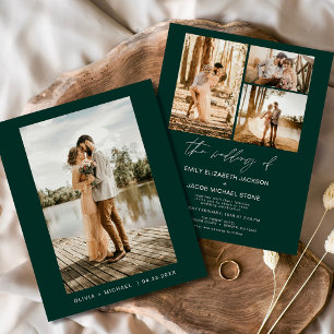 Budget Emerald Green Minimalist Photo Wedding