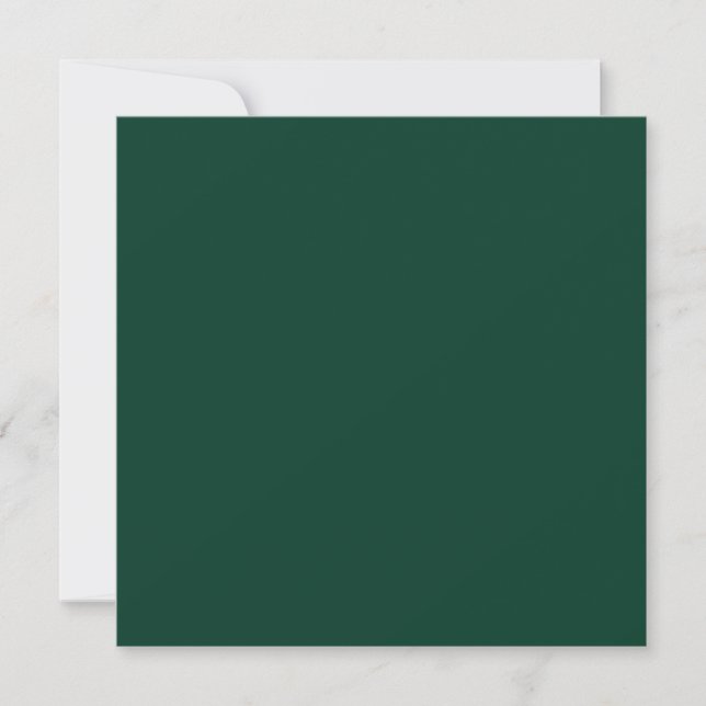 BUDGET Emerald Green Monochrome Text  Invitation (Front)