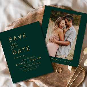 Budget Emerald Green Save the Date Elegant Photo  Flyer