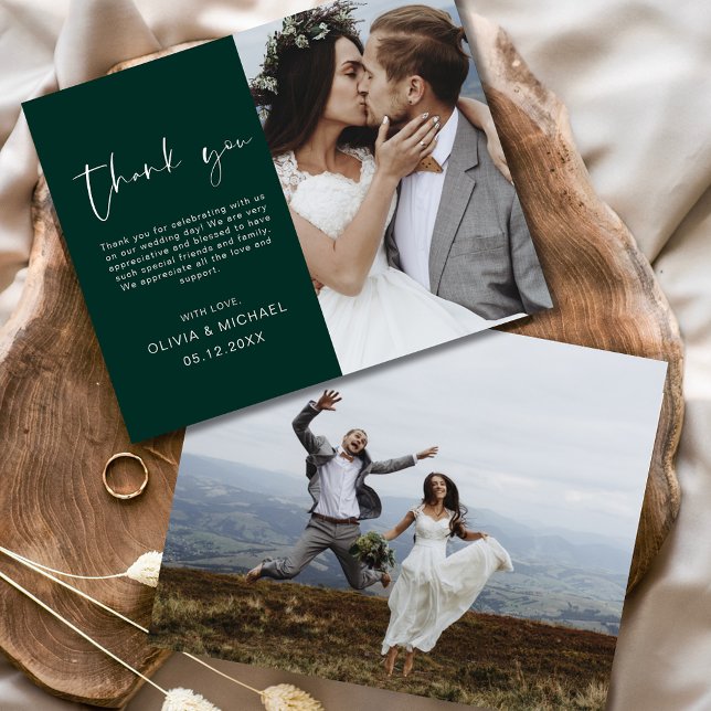 Budget Emerald Green Wedding Thank You Photo (Creator Uploaded)