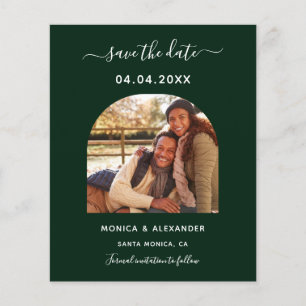 Budget emerald photo qr code wedding Save the Date