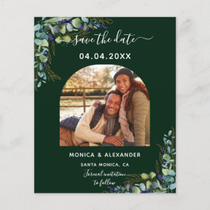 Budget emerald photo qr code wedding Save the Date