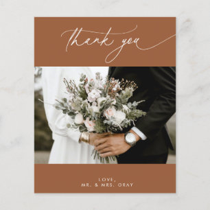 BUDGET Emerald Wedding Photo Thank You Card