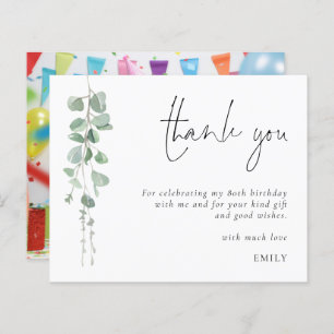 Budget Eucalyptus 80th birthday Photo Thank You