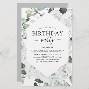 Budget Eucalyptus Birthday Party Floral Roses
