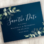 BUDGET Eucalyptus Blue Wedding Save The Date<br><div class="desc">Let your friends and family know that you have set a date for your wedding with this beautiful watercolor eucalyptus Save the Date card. **PLEASE READ BEFORE PURCHASING** Our Petite range of budget stationery measures 4.5" x 5.6" and fits inside an A6 envelope, which are available in all sorts of...</div>