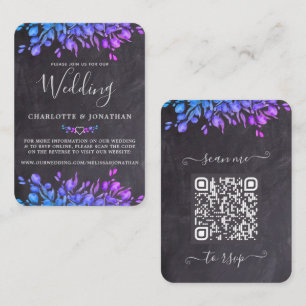 Budget Eucalyptus Botanical Slate QR Code Wedding Card