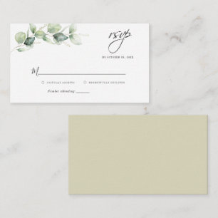 Budget Eucalyptus Botanical Wedding RSVP Card