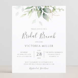 Budget Eucalyptus Bridal Brunch Invitation