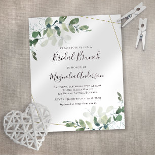 Budget Eucalyptus Bridal Brunch Invitation