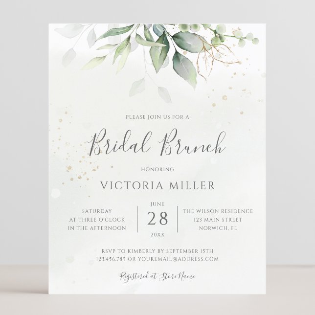 Budget Eucalyptus Bridal Brunch Invitation (Creator Uploaded)