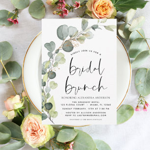Budget Eucalyptus Bridal Brunch Shower Invitation Flyer