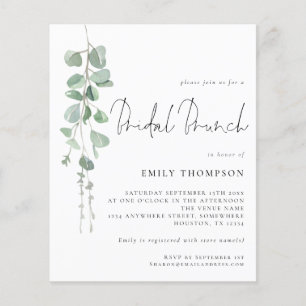Budget Eucalyptus Bridal Brunch Shower Invite
