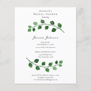 Budget Eucalyptus Bridal Shower Flyer Invitation