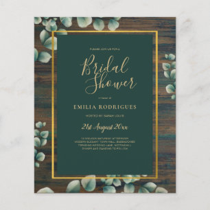 BUDGET Eucalyptus BRIDAL SHOWER Greenery Gold Flye Flyer