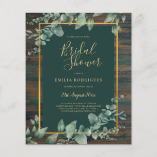 BUDGET Eucalyptus BRIDAL SHOWER Greenery Gold Flyer