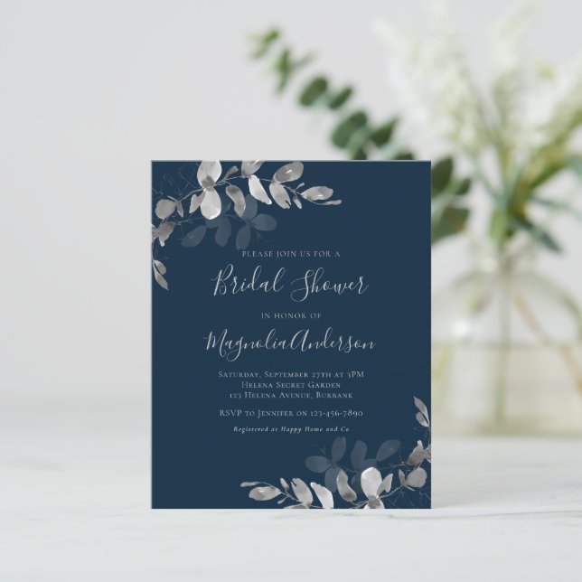 Budget Eucalyptus Bridal Shower Invitation (Standing Front)