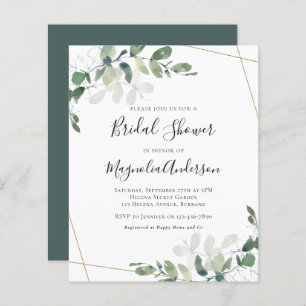 Budget Eucalyptus Bridal Shower Invitation