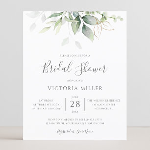 Budget Eucalyptus Bridal Shower Invitation