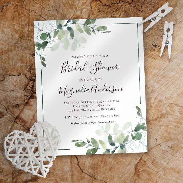 Budget Eucalyptus Bridal Shower Invitation (Creator Uploaded)