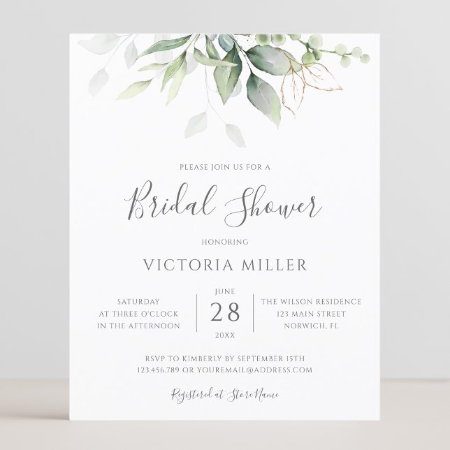 Budget Eucalyptus Bridal Shower Invitation (Creator Uploaded)